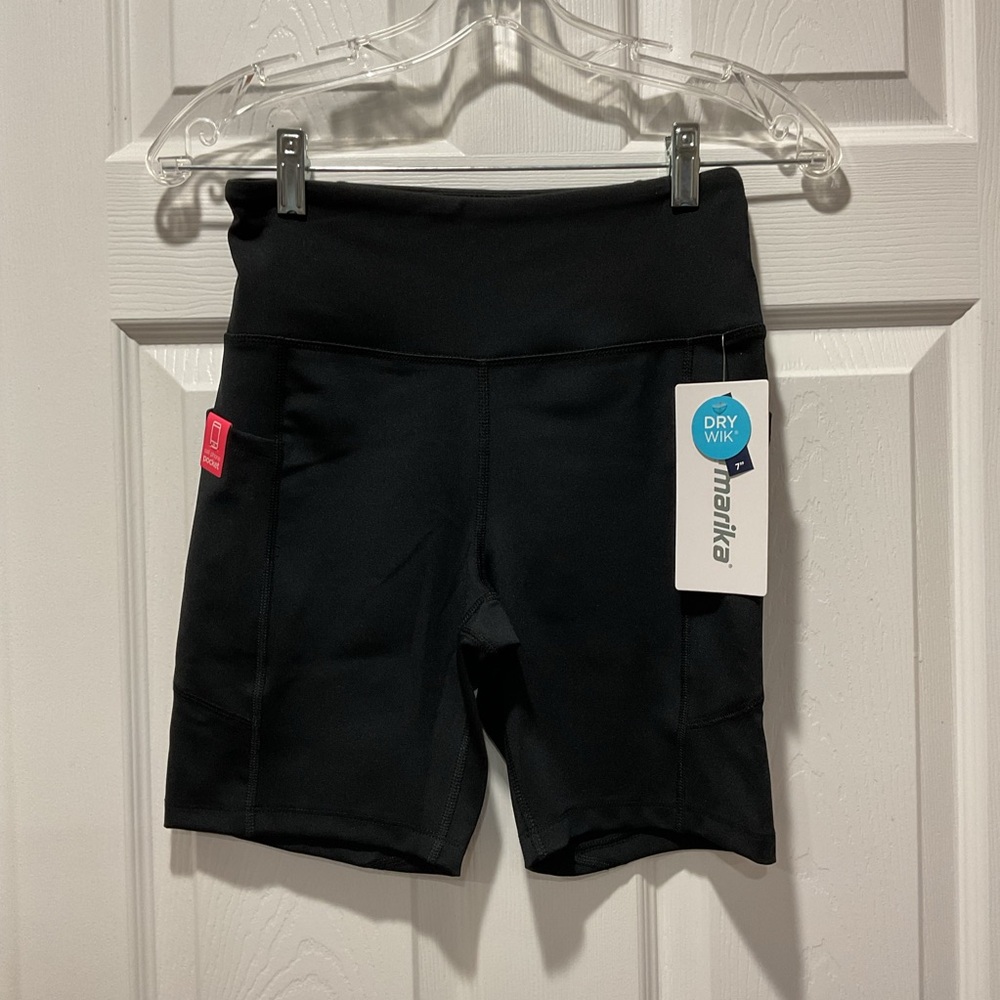 Marika Women's Black Bike Shorts with pockets high waist